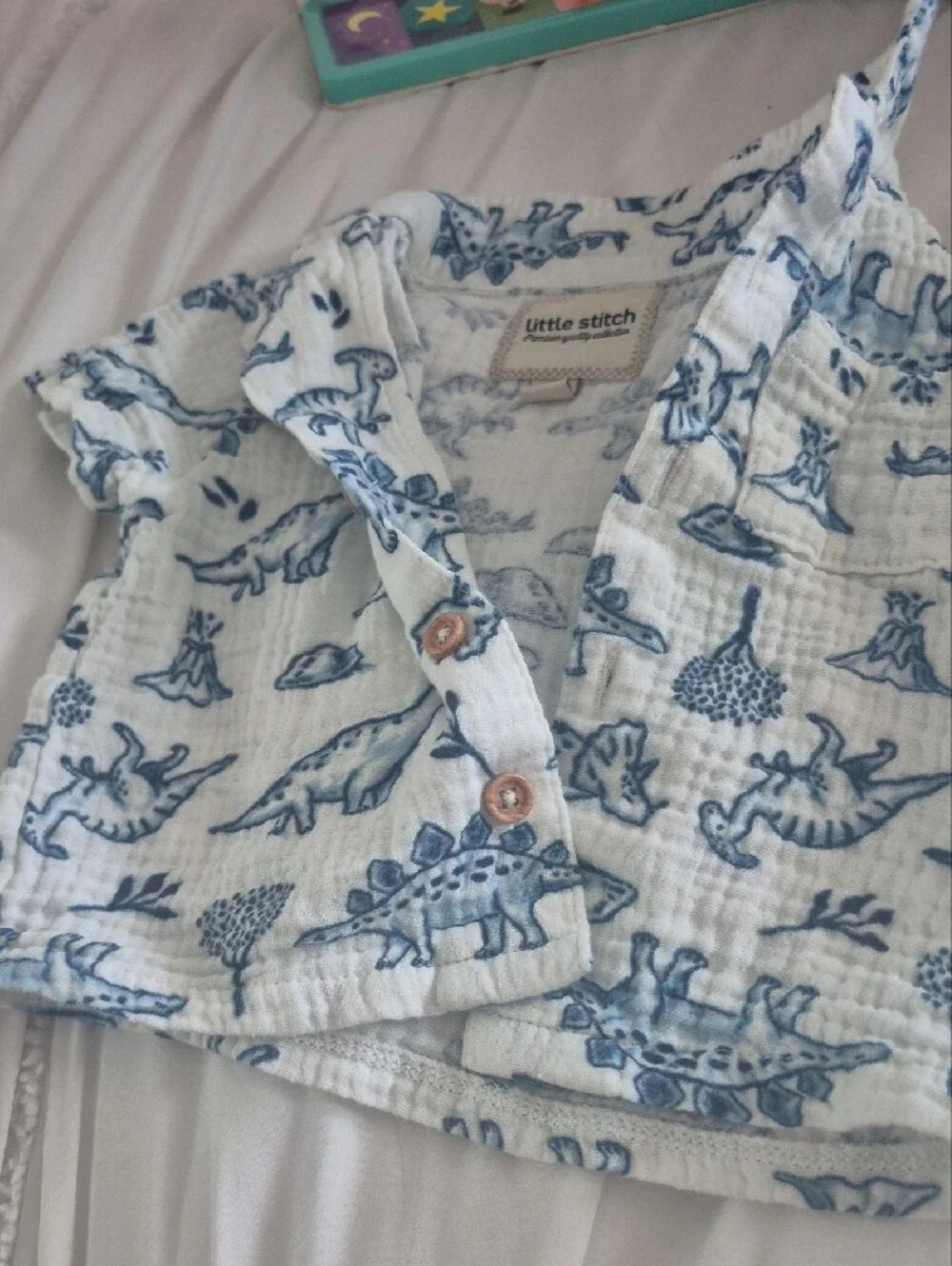 White & Blue Dino Kids Matching Set